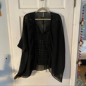 Free People oversized sheer top